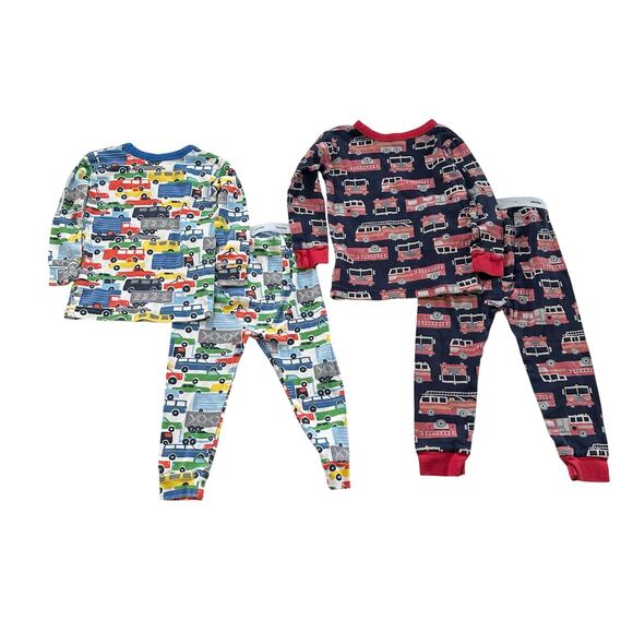 Baby gap fire trucks cars pajamas long sleeve pants set sz 18-24 2 boys - Picture 2 of 8
